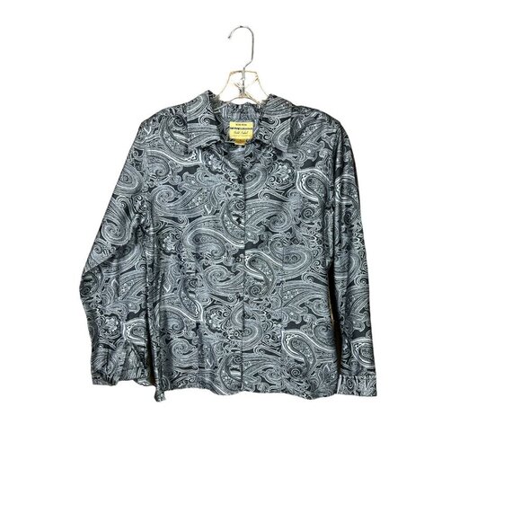 Gold Label Investments Women's Casual Silver & Black Top - Picture 1 of 6